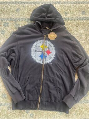 Retro Sport Pittsburgh Steelers Zip-Up Hoodie Black XXL